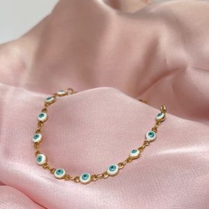 18K gold plated Evil Eye White Bracelet